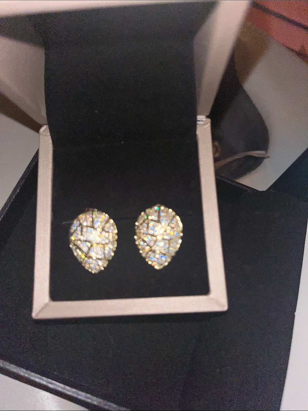 Gold Teardrop Crystal Stud Earrings - Women Jewelry